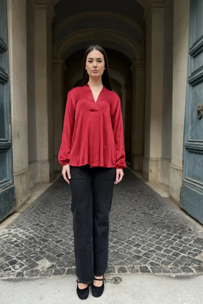 Flow - Blusa Viscosa Seta Rosso