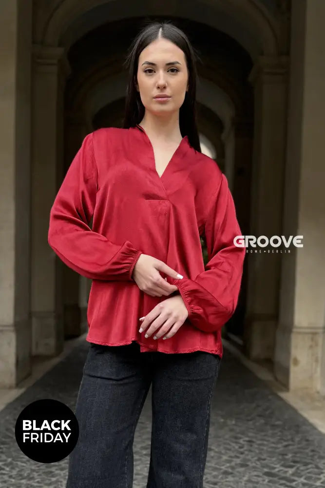 Flow - Blusa Viscosa Seta Rosso