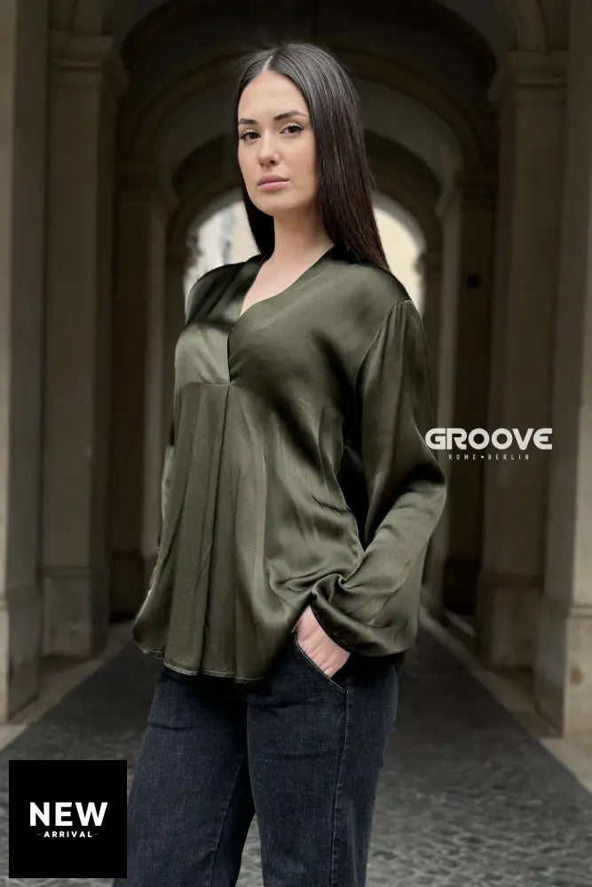 Flow - Blusa Viscosa Seta Verde