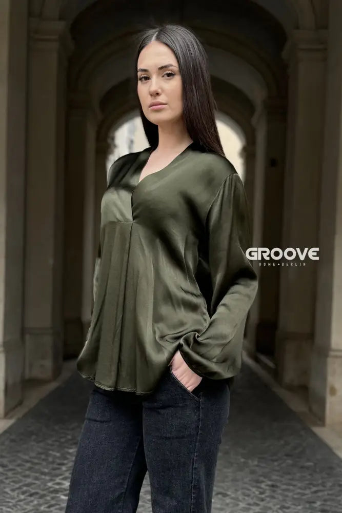 Flow - Blusa Viscosa Seta Verde