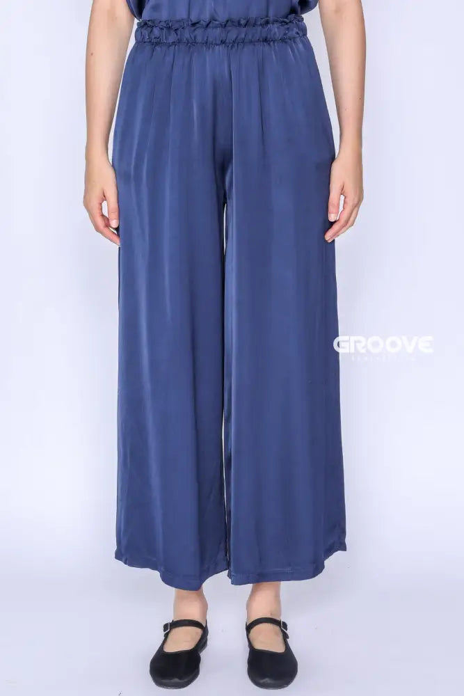 Flow - Pantalone Seta Viscosa Blue