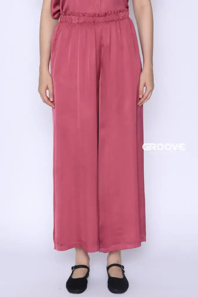 Flow - Pantalone Seta Viscosa Rose Wine