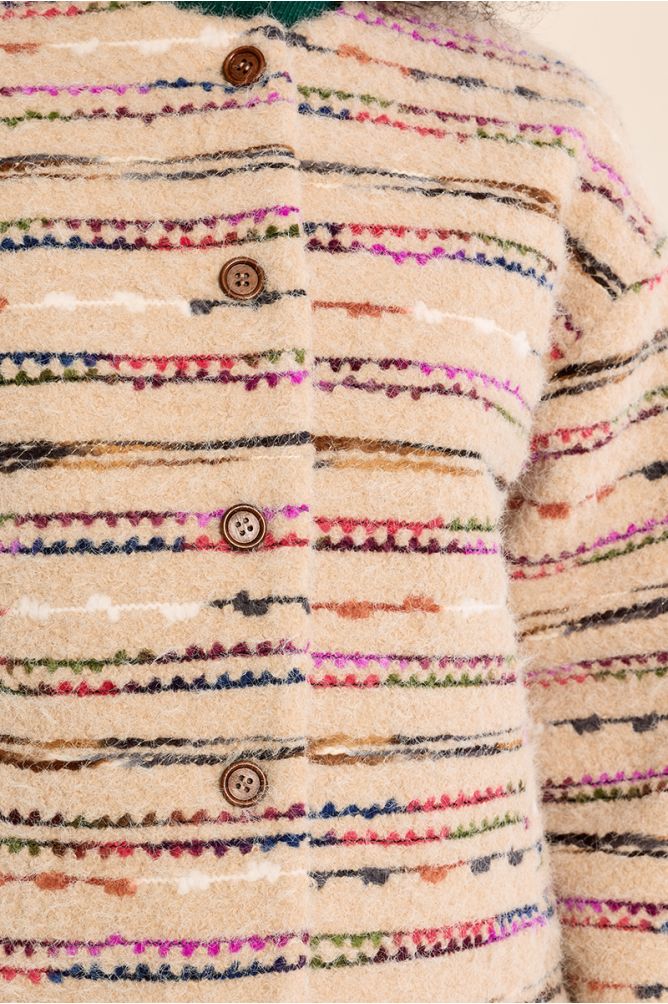 MOLLY BRACKEN - fluffy button-down jacket - OFF WHITE