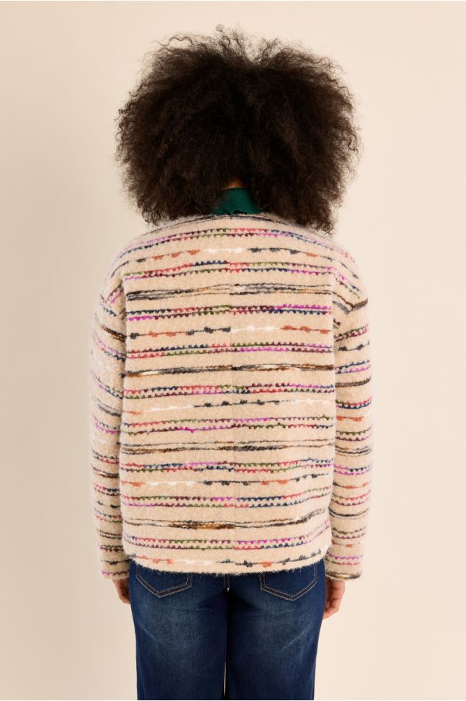 MOLLY BRACKEN - fluffy button-down jacket - OFF WHITE