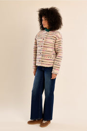 MOLLY BRACKEN - fluffy button-down jacket - OFF WHITE