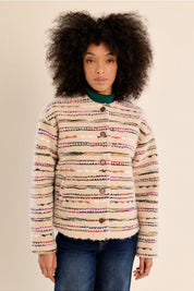 MOLLY BRACKEN - fluffy button-down jacket - OFF WHITE