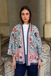 WU-SIDE - giacca kimono viscosa - AZZURRO