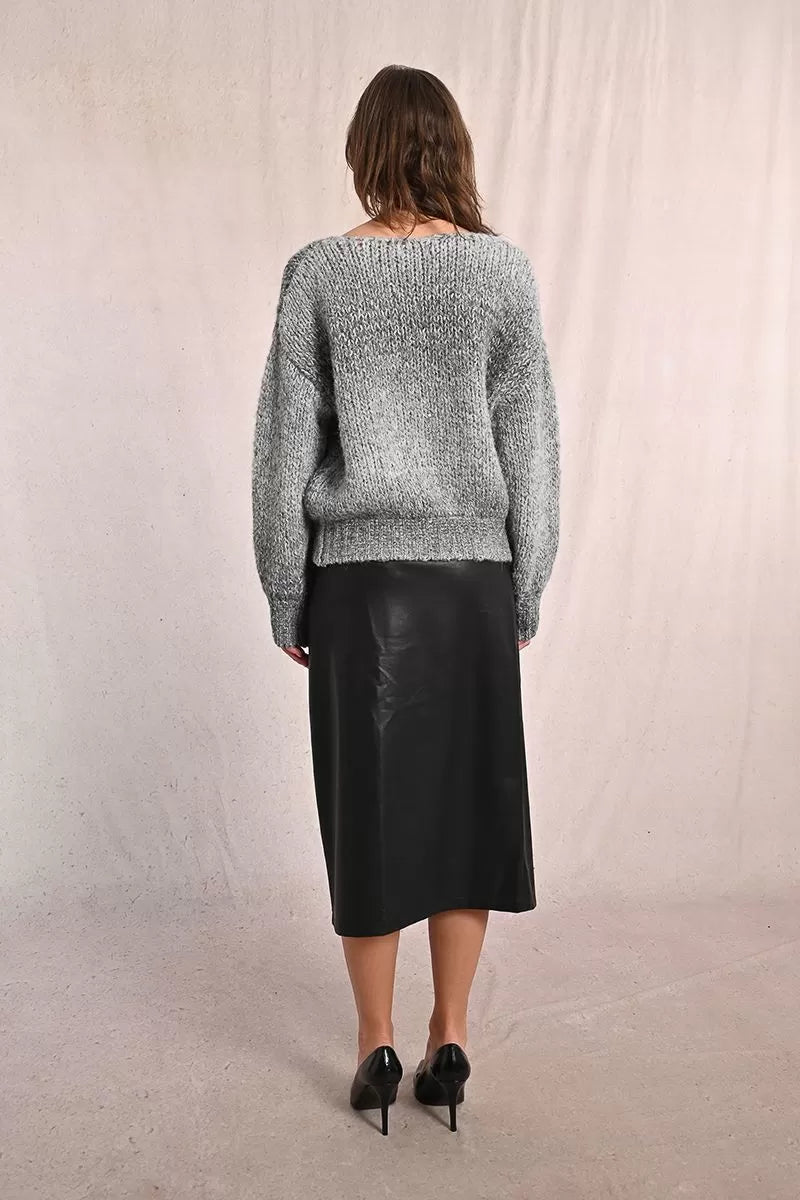 MOLLY BRACKEN - knitted sweater - GREY