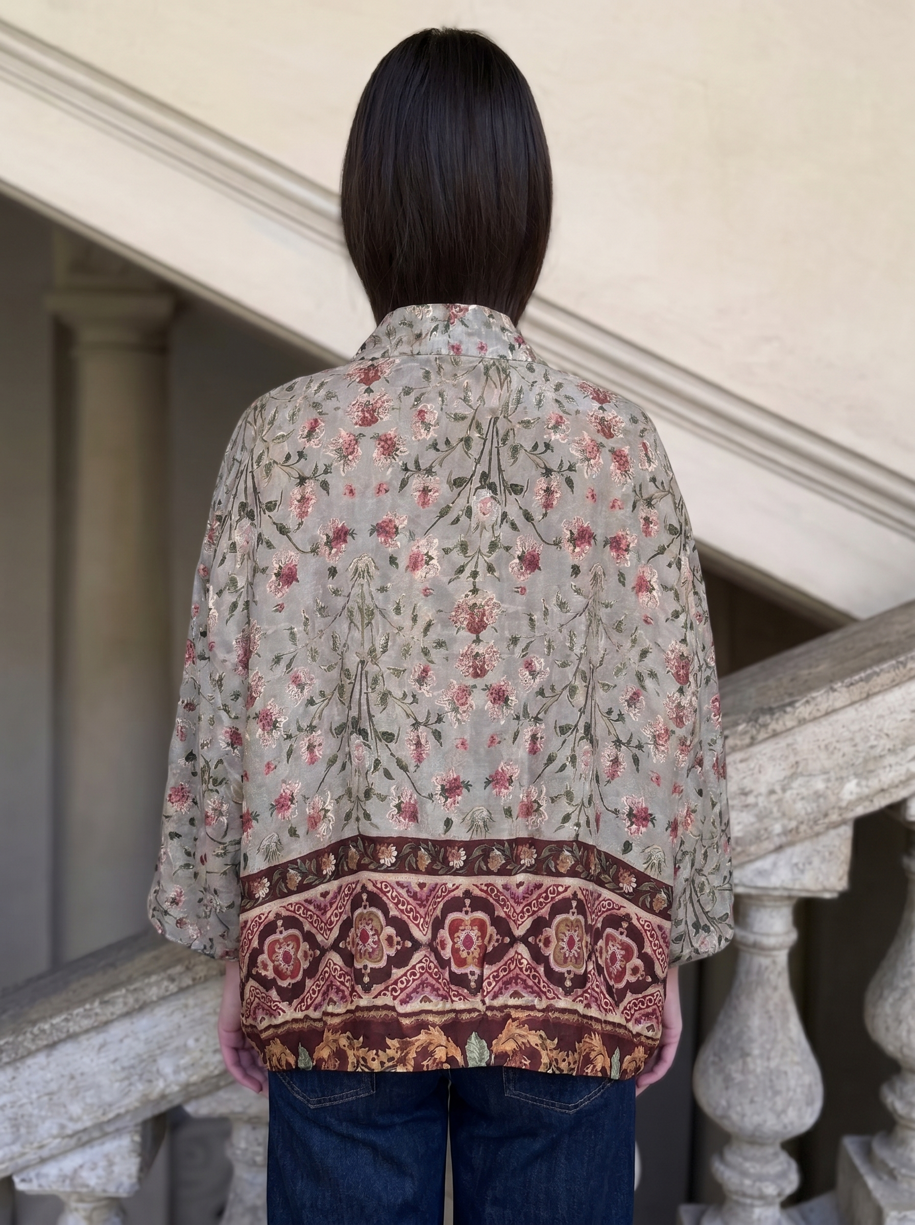 WU-SIDE - giacca kimono bomber - GRIGIO