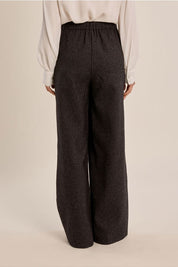 MOLLY BRACKEN - high-waisted pants, wide legs - GREY BLACK