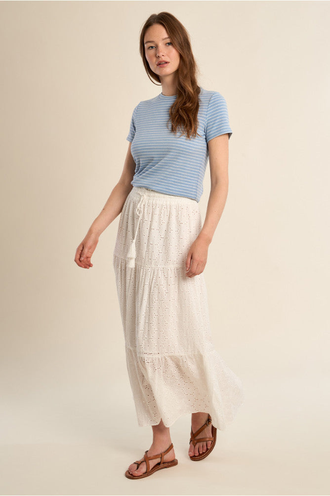 MOLLY BRACKEN - ladies woven skirt cotton - WHITE