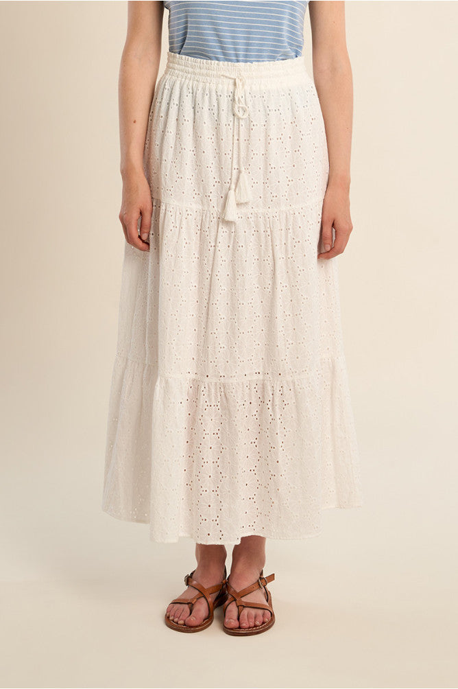 MOLLY BRACKEN - ladies woven skirt cotton - WHITE