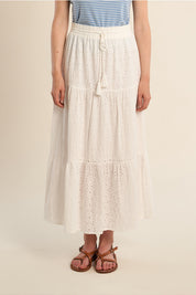 MOLLY BRACKEN - ladies woven skirt cotton - WHITE