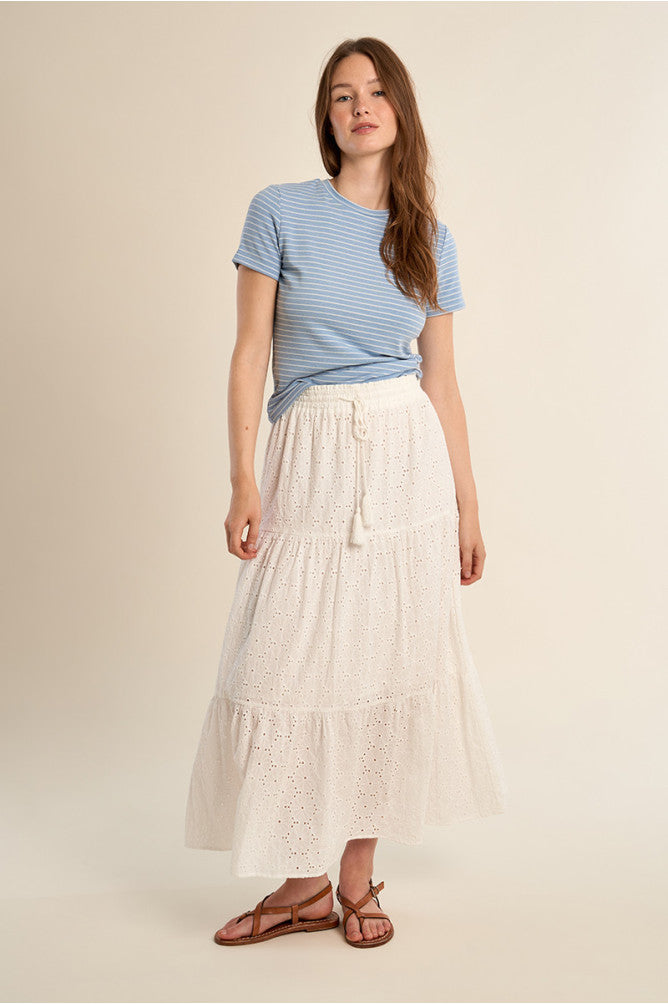 MOLLY BRACKEN - ladies woven skirt cotton - WHITE