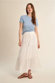 MOLLY BRACKEN - ladies woven skirt cotton - WHITE