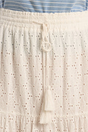 MOLLY BRACKEN - ladies woven skirt cotton - WHITE