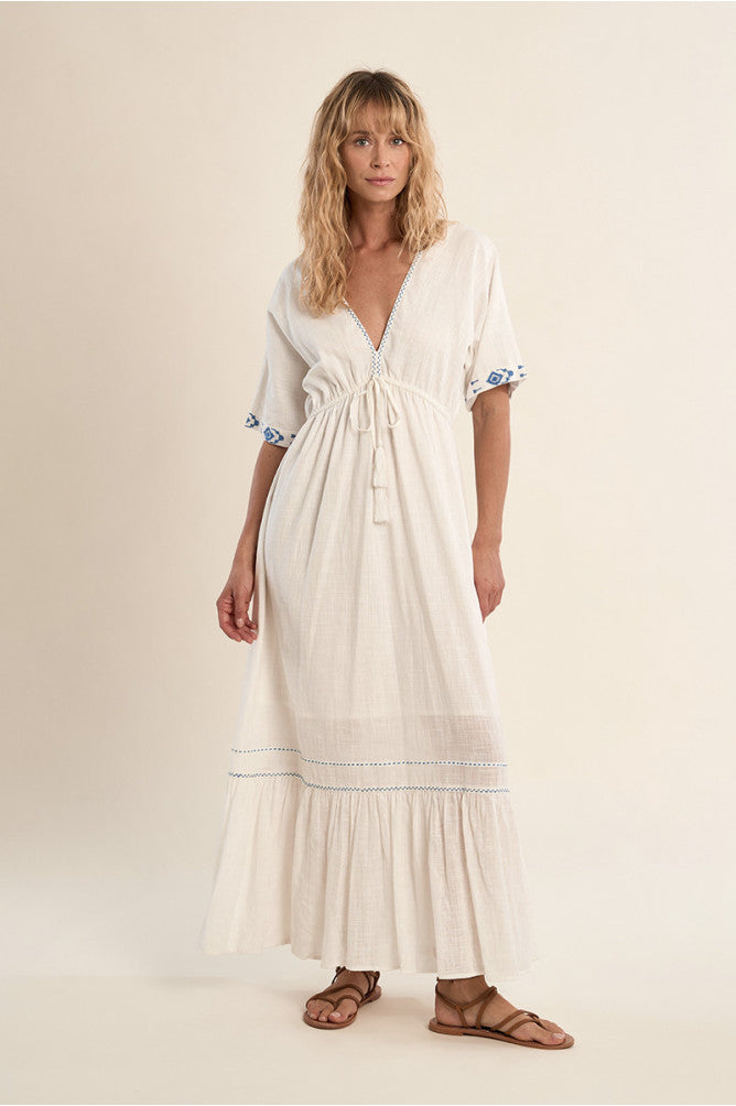 MOLLY BRACKEN - ladies woven dress - WHITE