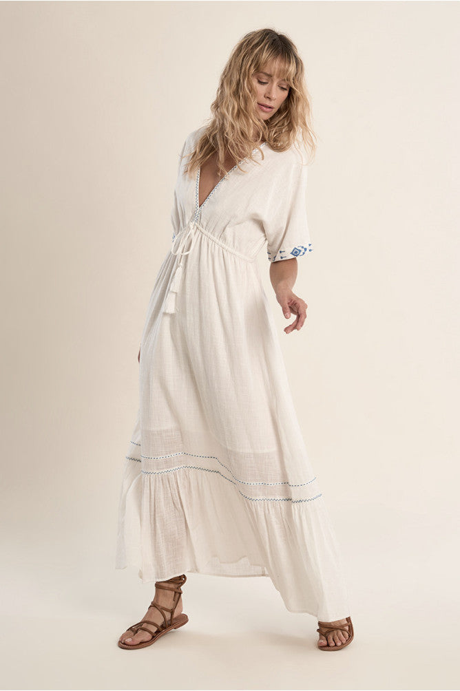 MOLLY BRACKEN - ladies woven dress - WHITE