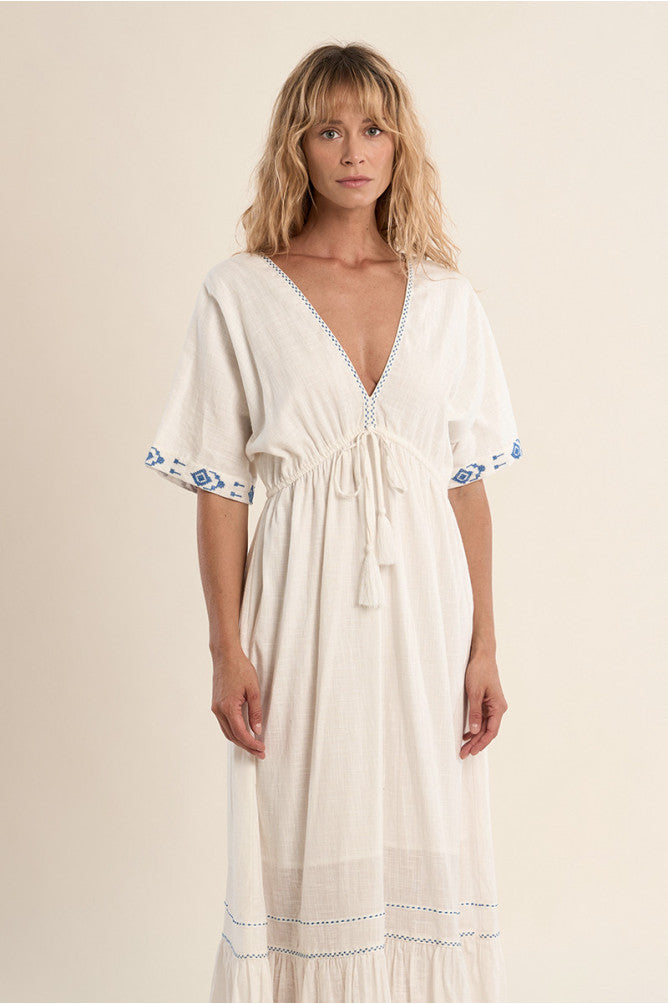 MOLLY BRACKEN - ladies woven dress - WHITE