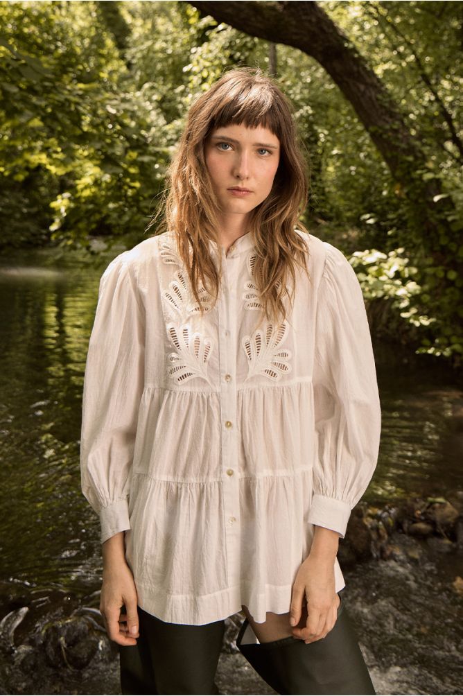 MOLLY BRACKEN - ladies woven shirt - OFF WHITE