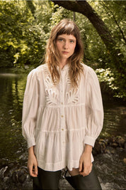 MOLLY BRACKEN - ladies woven shirt - OFF WHITE