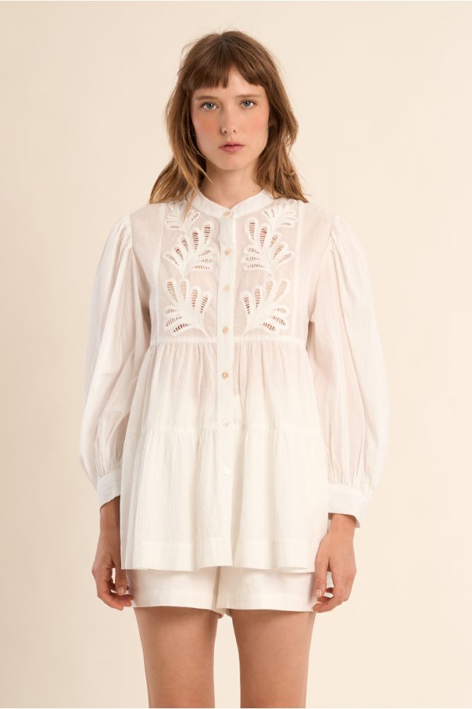 MOLLY BRACKEN - ladies woven shirt - OFF WHITE