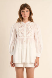 MOLLY BRACKEN - ladies woven shirt - OFF WHITE