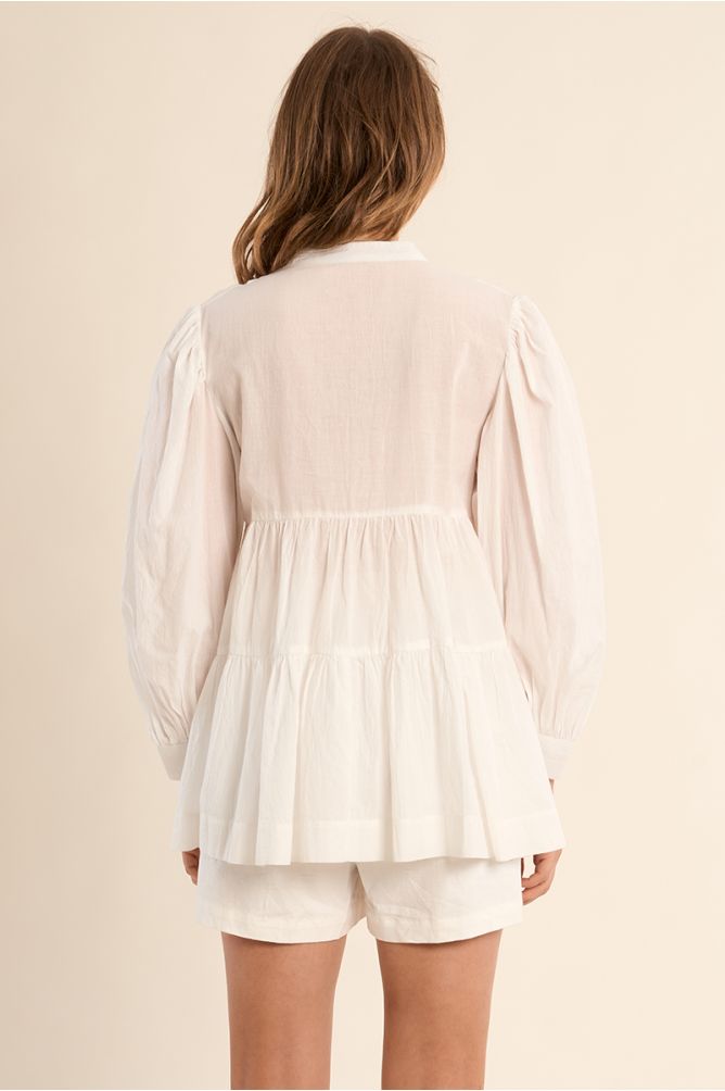 MOLLY BRACKEN - ladies woven shirt - OFF WHITE