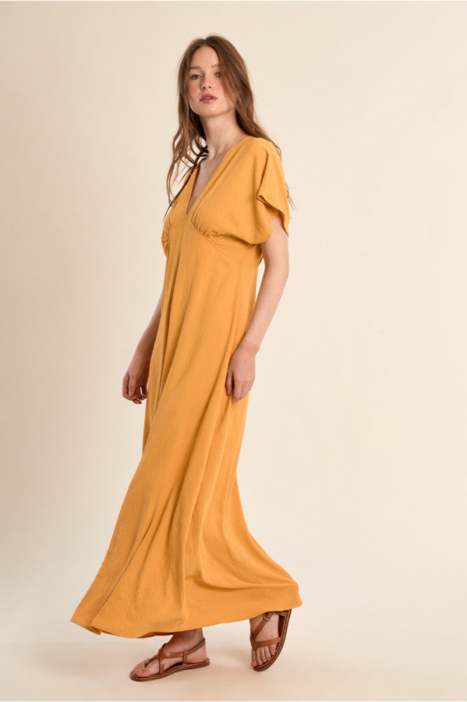 MOLLY BRACKEN - ladies woven dress - MANGO YELLOW