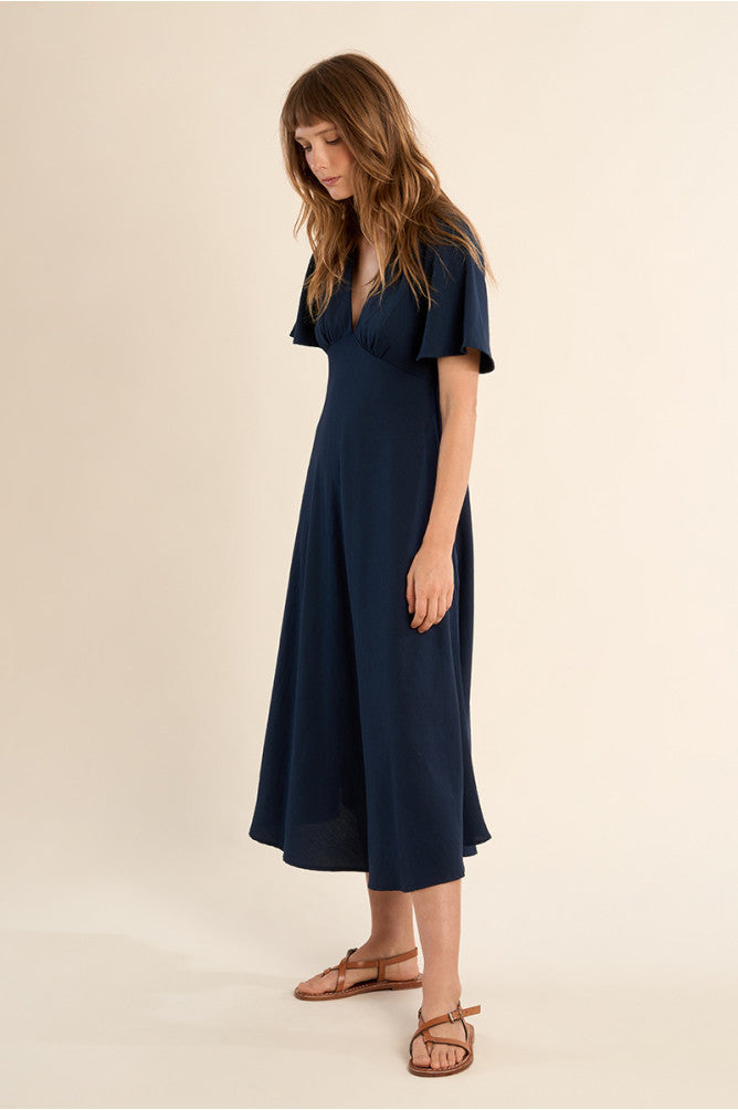 MOLLY BRACKEN - ladies woven dress - NAVY BLUE