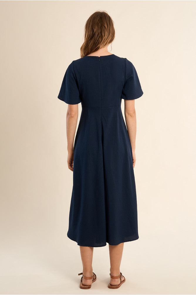 MOLLY BRACKEN - ladies woven dress - NAVY BLUE