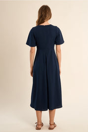 MOLLY BRACKEN - ladies woven dress - NAVY BLUE