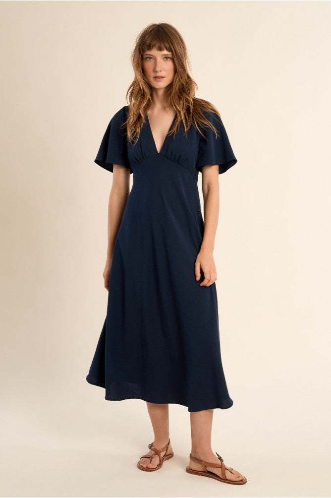 MOLLY BRACKEN - ladies woven dress - NAVY BLUE