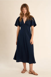 MOLLY BRACKEN - ladies woven dress - NAVY BLUE