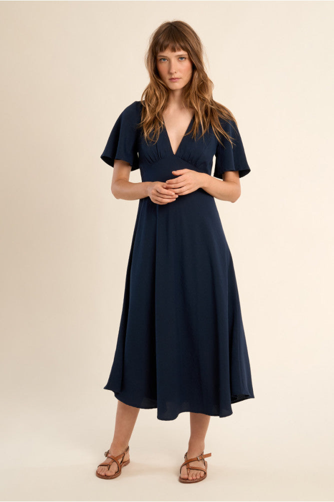 MOLLY BRACKEN - ladies woven dress - NAVY BLUE