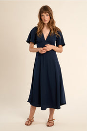 MOLLY BRACKEN - ladies woven dress - NAVY BLUE