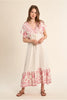 MOLLY BRACKEN - ladies woven dress - OFF WHITE PINK