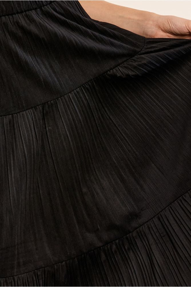 MOLLY BRACKEN - long pleated skirt with gathers - BLACK