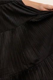 MOLLY BRACKEN - long pleated skirt with gathers - BLACK