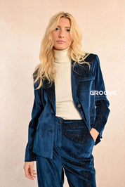 Molly Bracken - Blazer Velluto Duck Blue