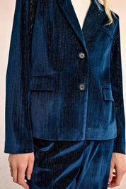 Molly Bracken - Blazer Velluto Duck Blue