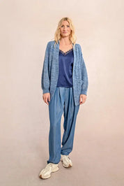 Molly Bracken - Cardigan Melange Lurex Azzurro