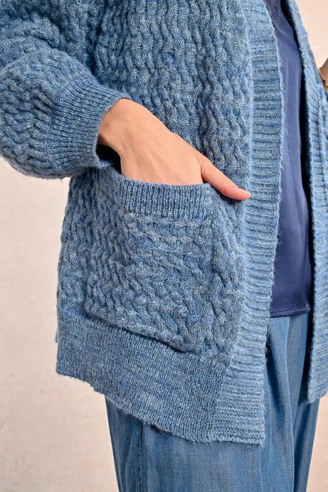 Molly Bracken - Cardigan Melange Lurex Azzurro