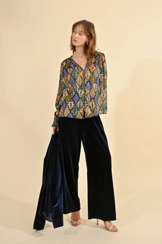 Molly Bracken - Pantalone Velluto Blue