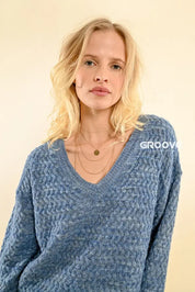 Molly Bracken - Pull Melange Lurex Azzurro