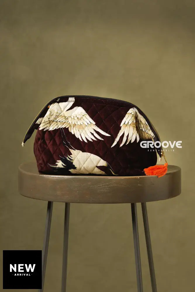 One Hundred Stars - Borsa Velluto Stork Burgundy