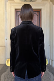 WU-SIDE - giacca fustagno doppio petto - NERO