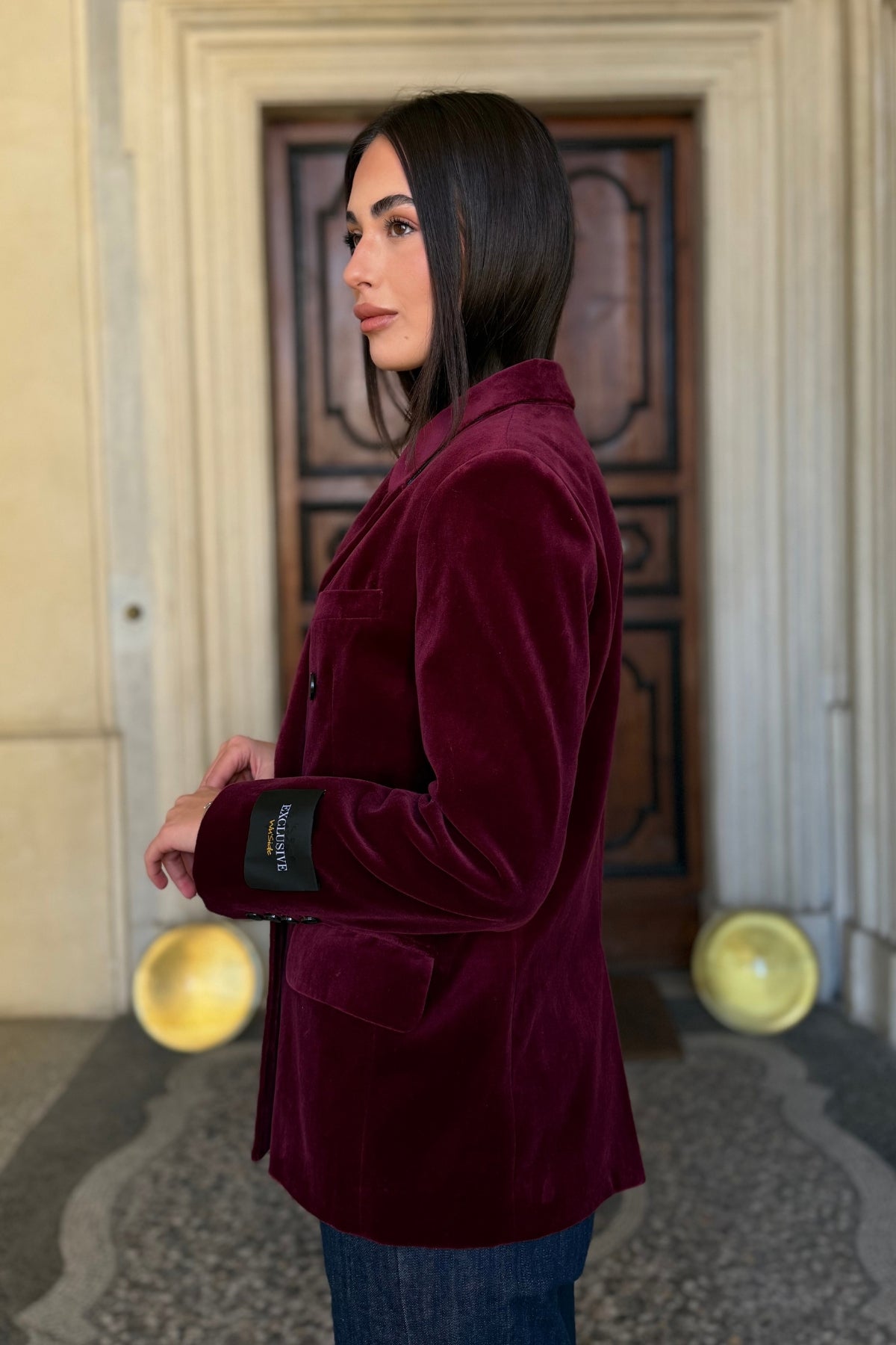 WU-SIDE - giacca fustagno doppio petto - BORDEAUX
