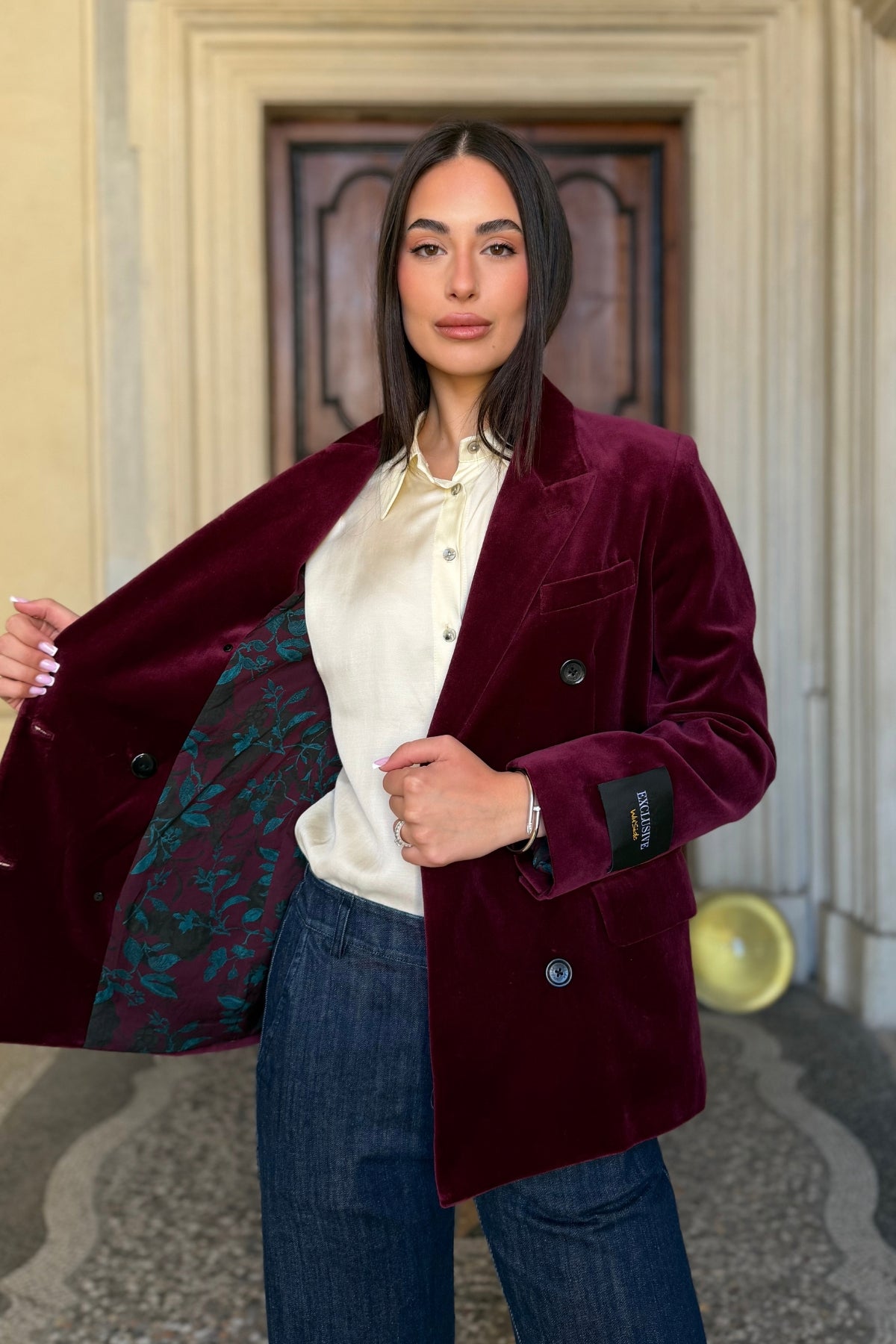 WU-SIDE - giacca fustagno doppio petto - BORDEAUX