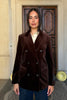 WU-SIDE - giacca fustagno doppio petto - MARRONE